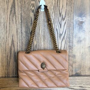 🧡 NEW Kurt Geiger🧡 Tan Quilted Leather Shoulder Bag with Chain Strap